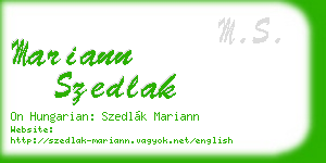 mariann szedlak business card